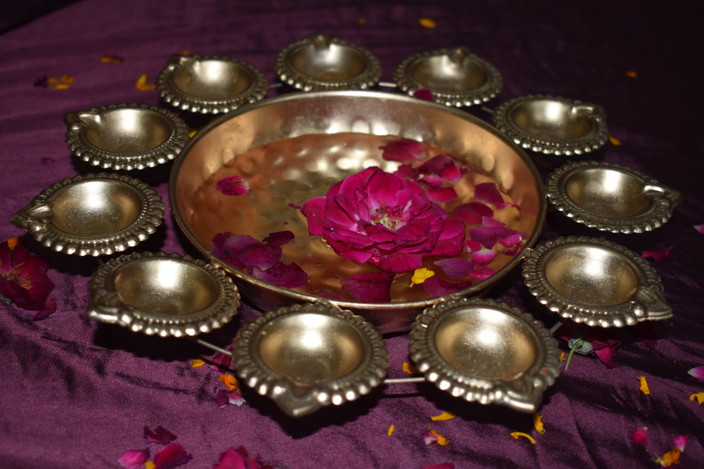 Golden Diya Urli Bowl Trio