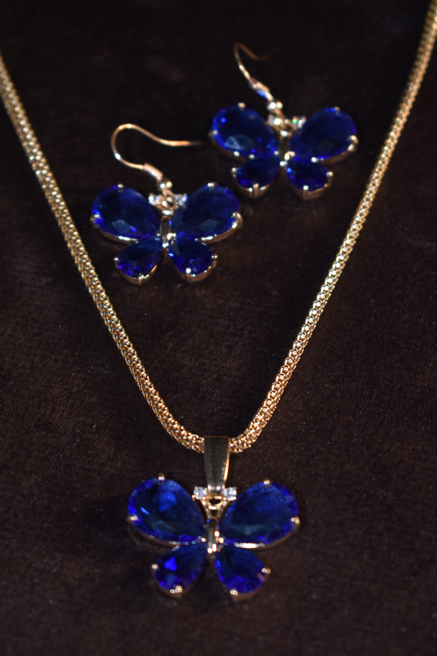 Azure Butterfly Necklace Set