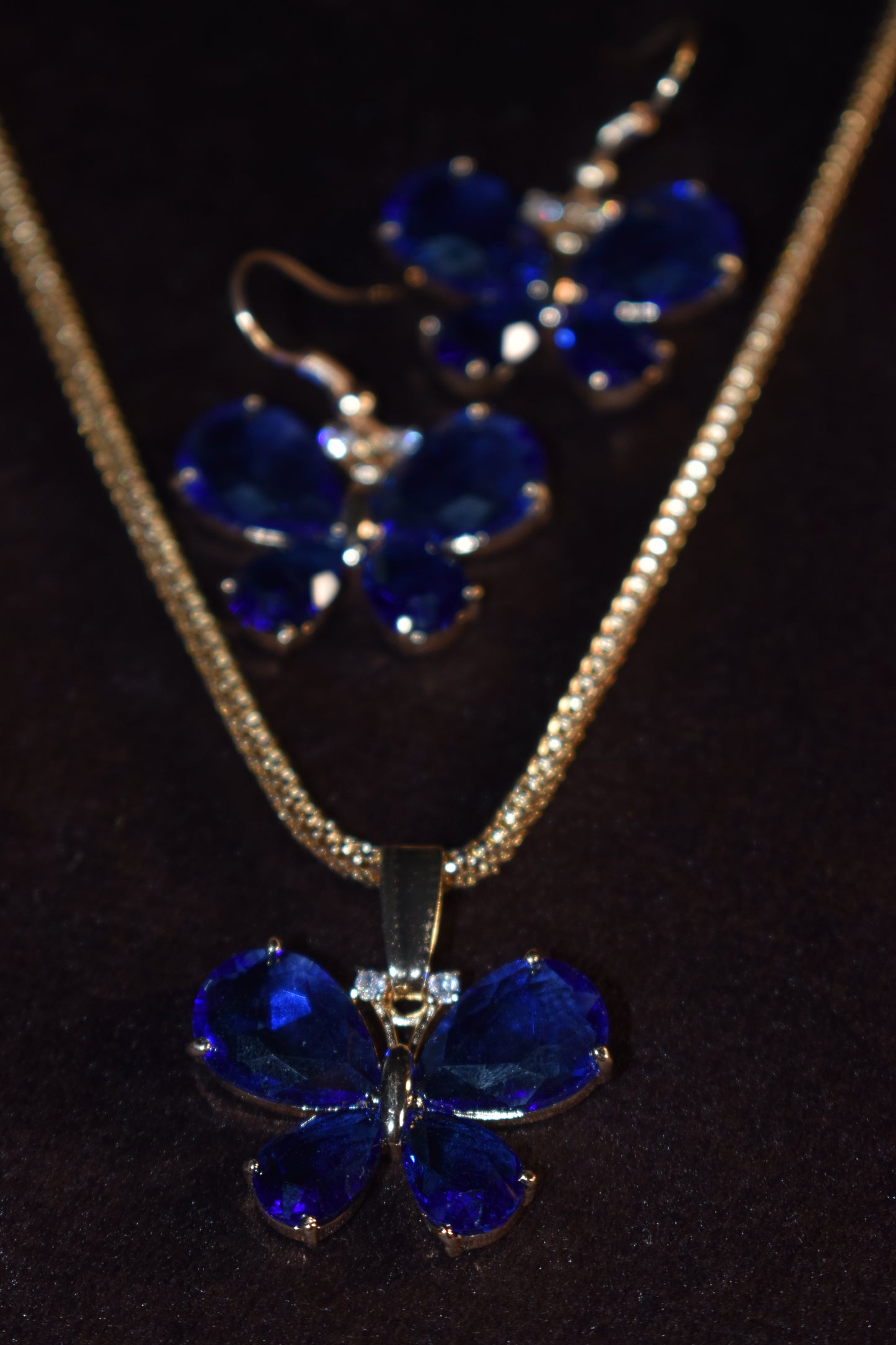 Azure Butterfly Necklace Set